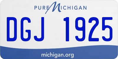 MI license plate DGJ1925