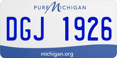 MI license plate DGJ1926