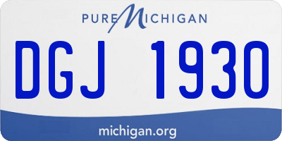 MI license plate DGJ1930