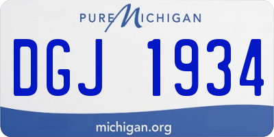 MI license plate DGJ1934