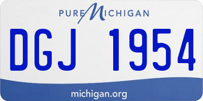 MI license plate DGJ1954
