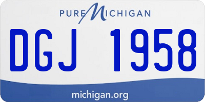 MI license plate DGJ1958