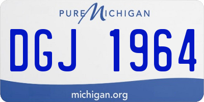 MI license plate DGJ1964