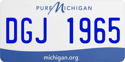 MI license plate DGJ1965