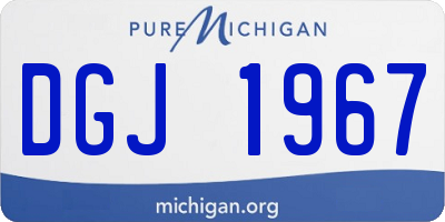 MI license plate DGJ1967