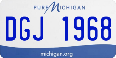 MI license plate DGJ1968