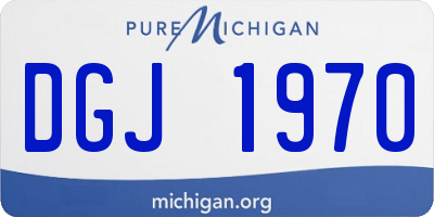 MI license plate DGJ1970