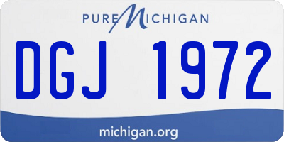 MI license plate DGJ1972