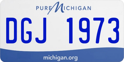 MI license plate DGJ1973