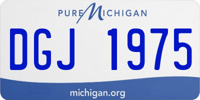 MI license plate DGJ1975