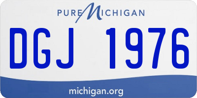 MI license plate DGJ1976