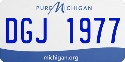 MI license plate DGJ1977