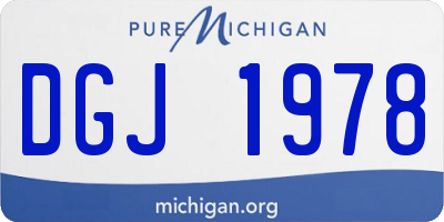 MI license plate DGJ1978