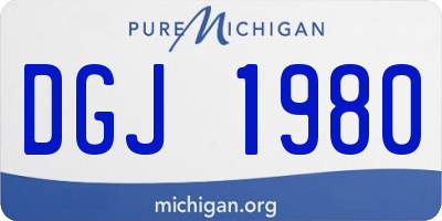 MI license plate DGJ1980