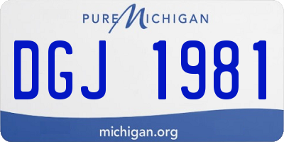 MI license plate DGJ1981