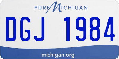 MI license plate DGJ1984
