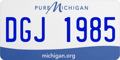 MI license plate DGJ1985