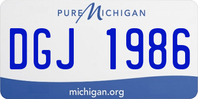 MI license plate DGJ1986