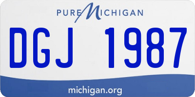 MI license plate DGJ1987