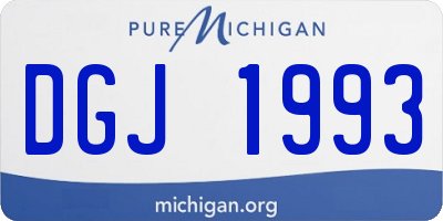 MI license plate DGJ1993