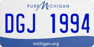 MI license plate DGJ1994