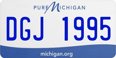 MI license plate DGJ1995