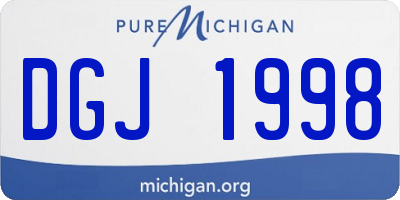 MI license plate DGJ1998
