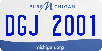 MI license plate DGJ2001