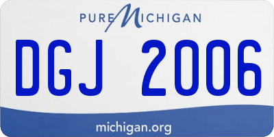 MI license plate DGJ2006