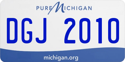 MI license plate DGJ2010