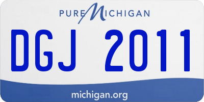 MI license plate DGJ2011