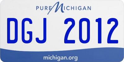 MI license plate DGJ2012