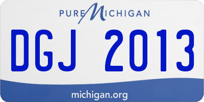 MI license plate DGJ2013