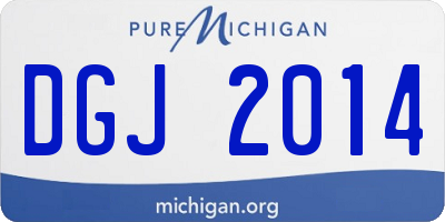 MI license plate DGJ2014