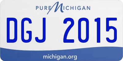 MI license plate DGJ2015