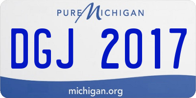 MI license plate DGJ2017