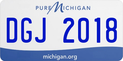 MI license plate DGJ2018
