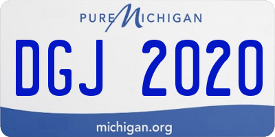 MI license plate DGJ2020
