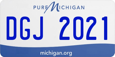 MI license plate DGJ2021
