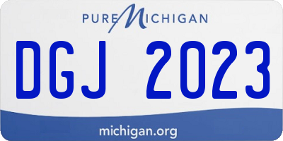 MI license plate DGJ2023