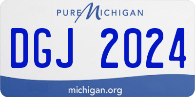 MI license plate DGJ2024