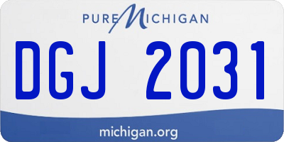 MI license plate DGJ2031