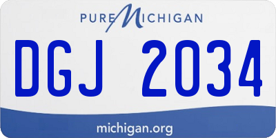 MI license plate DGJ2034