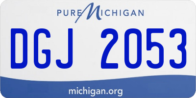 MI license plate DGJ2053
