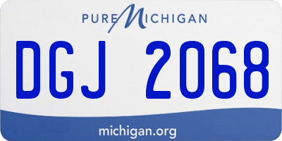 MI license plate DGJ2068
