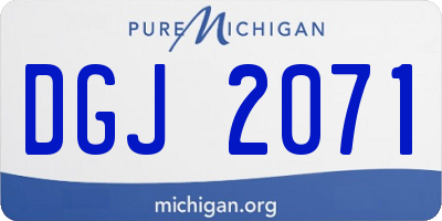 MI license plate DGJ2071