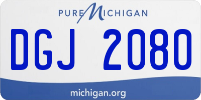 MI license plate DGJ2080