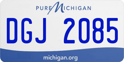MI license plate DGJ2085