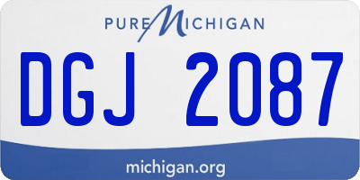 MI license plate DGJ2087