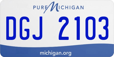 MI license plate DGJ2103